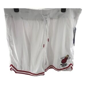 Ultra Game NBA Miami Heat Heritage Basketball Shorts Mens XL White Mesh New